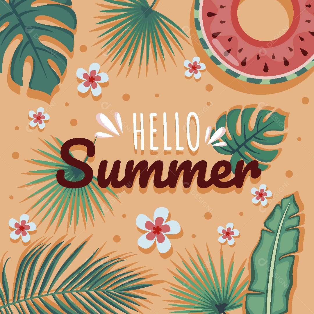 Olá Verão Ilustração Vetor EPS