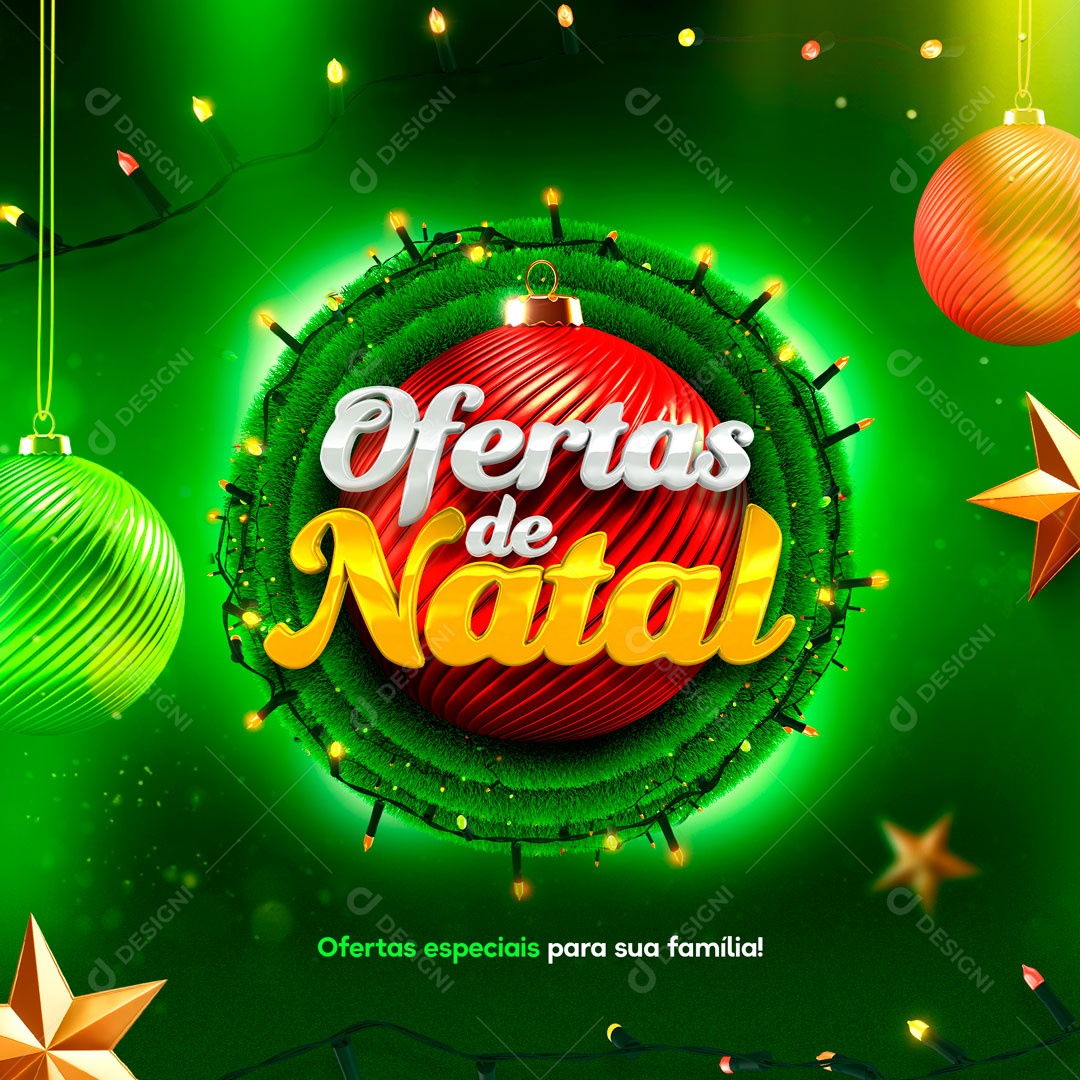 Selo 3D Ofertas De Natal Para Composição PSD