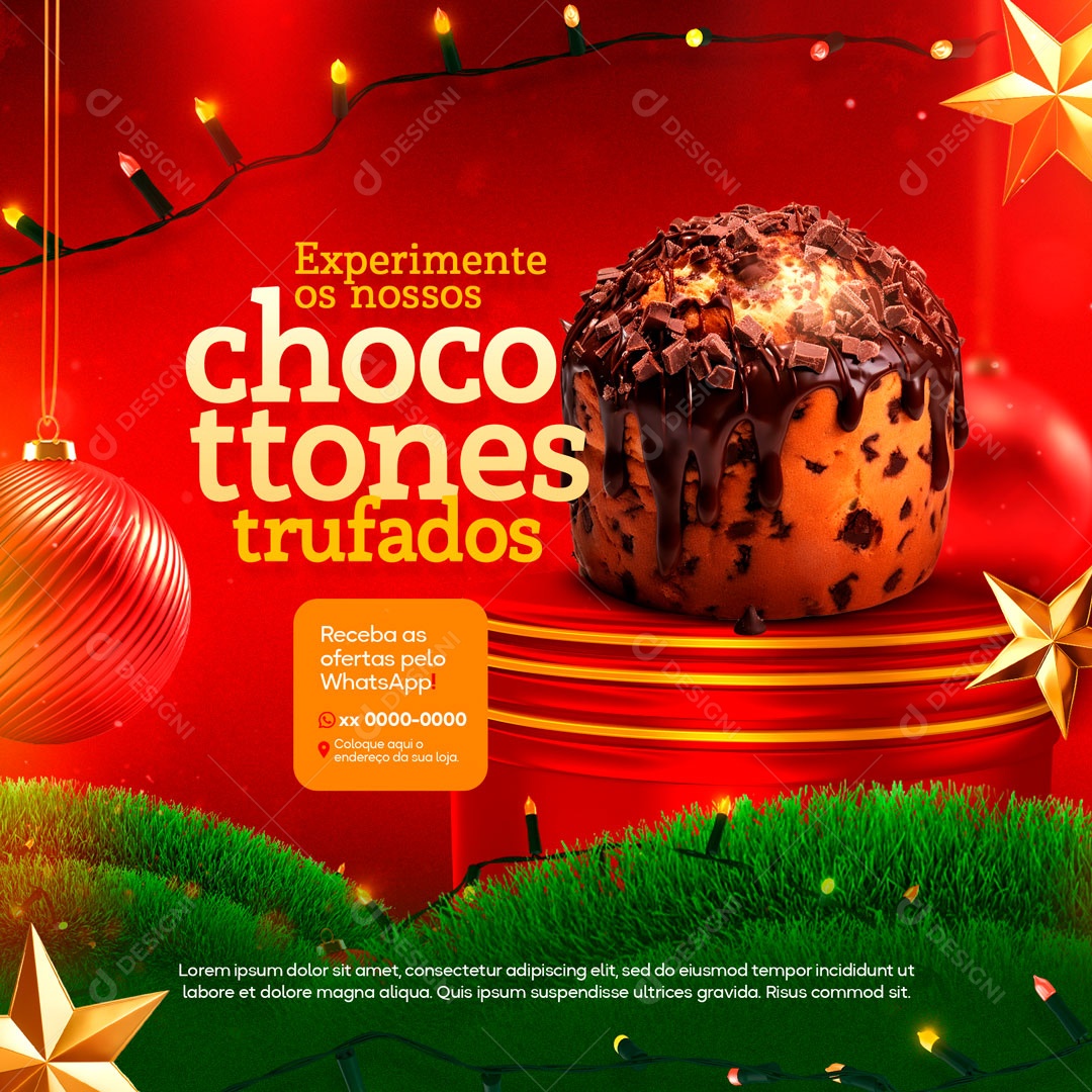 Social Media Experimente Os Nossos Chocottones Trufados Ofertas De Natal PSD Editável