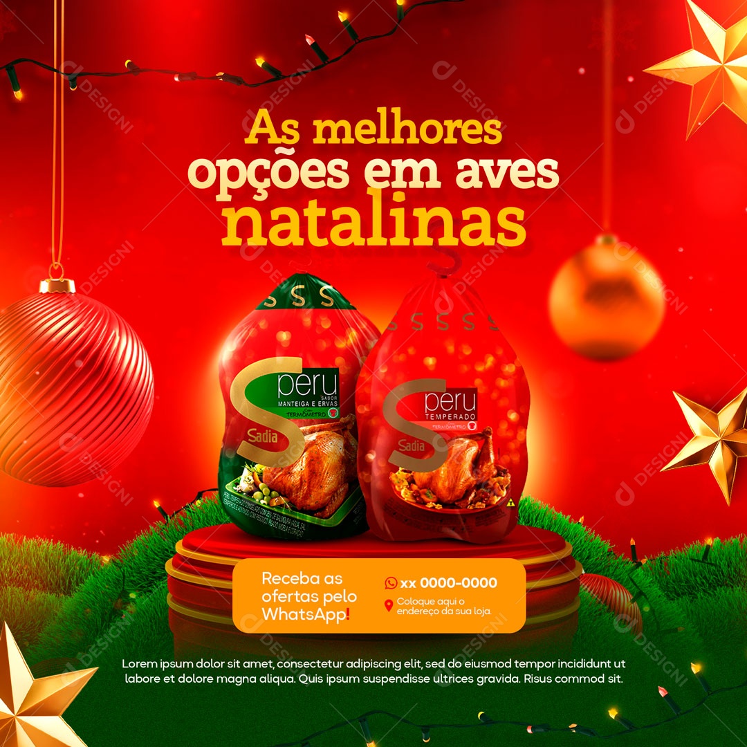 As Melhores Opções Em Aves Natalinas Social Media PSD Editável