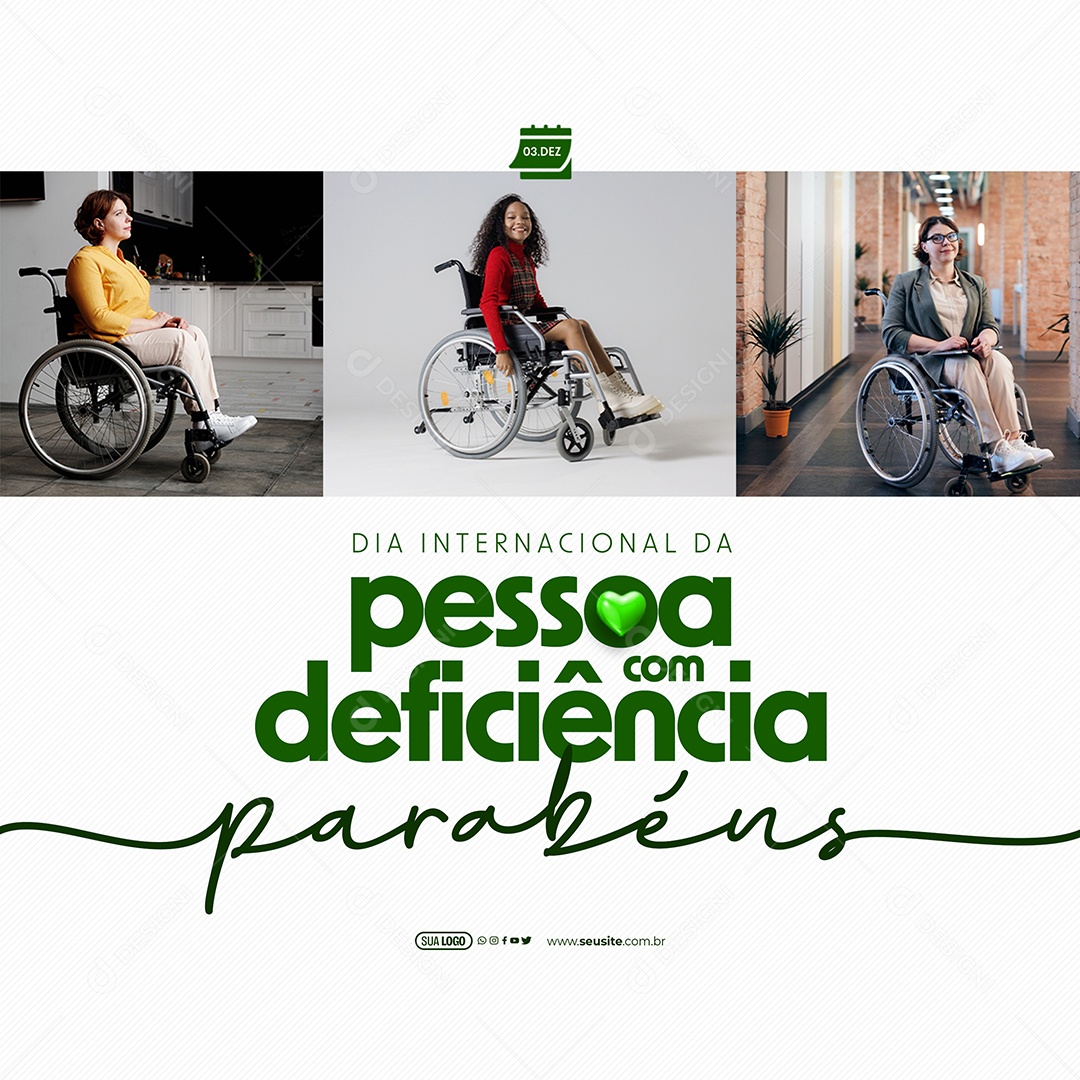 Dia Internacional Da Pessoa com Deficiência 03 de Dezembro Parabéns Social Media PSD Editável