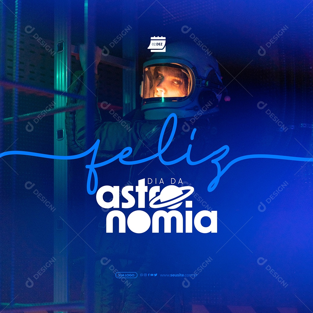 Feliz Dia da Astronomia 02 de Dezembro Social Media PSD Editável