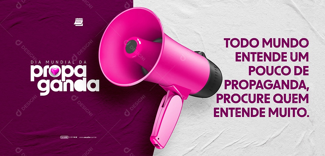 Banner Dia Mundial da Propaganda 04 de Dezembro todo Mundo Entende um Pouco Social Media PSD Editável