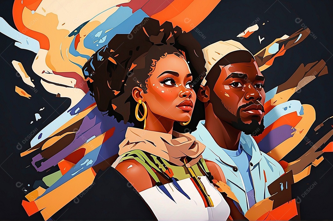 Imagem do mês da história negra com pessoas cultura africana IA generativa