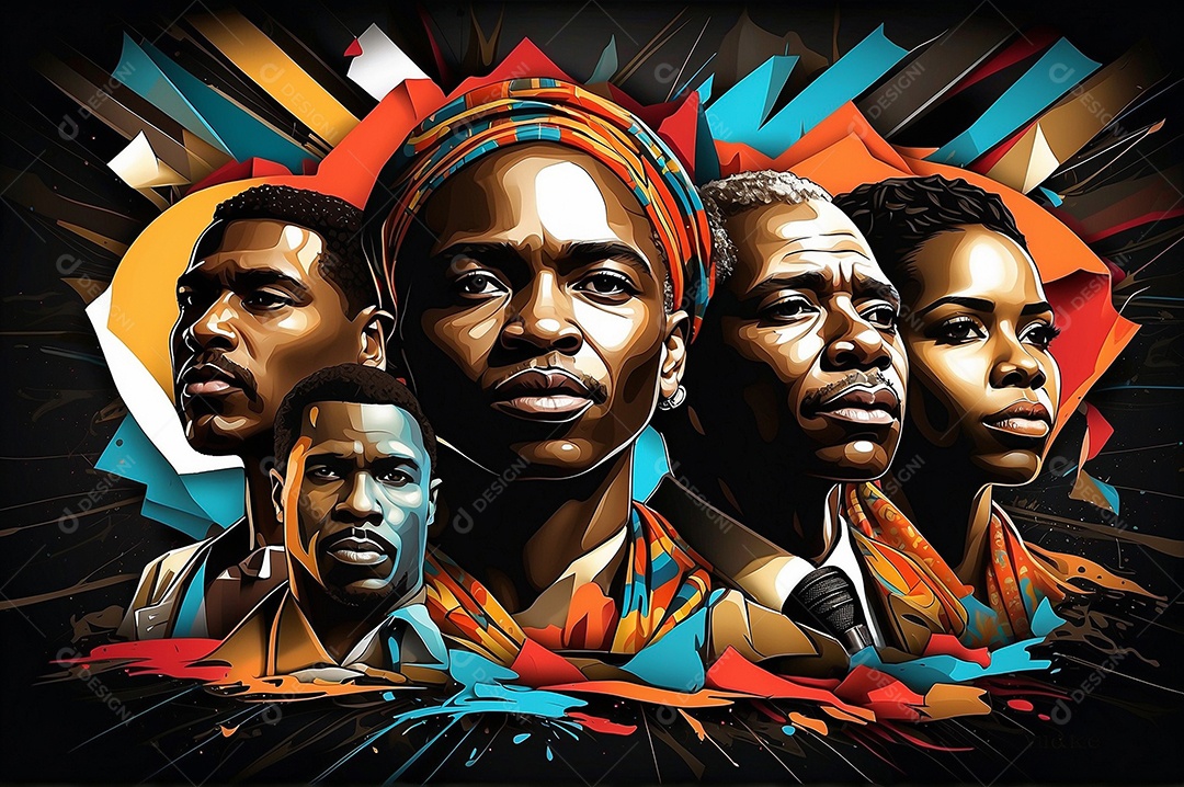 Imagem do mês da história negra com pessoas cultura africana IA generativa