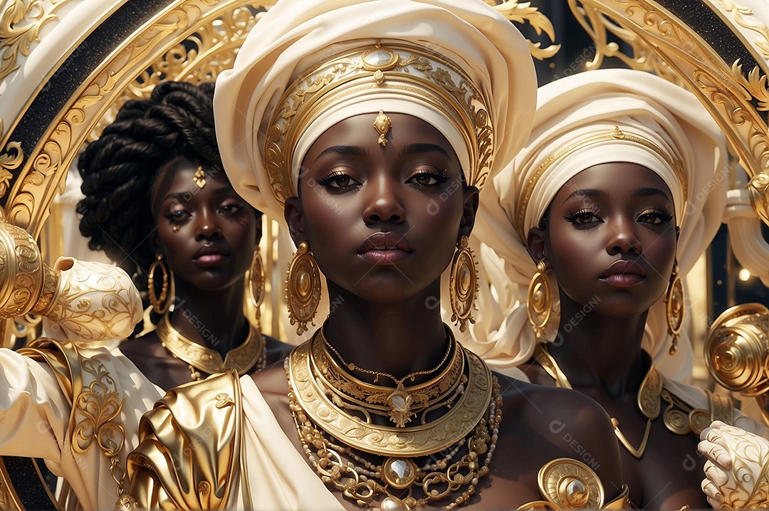 Imagem do mês da história negra com pessoas cultura africana IA generativa
