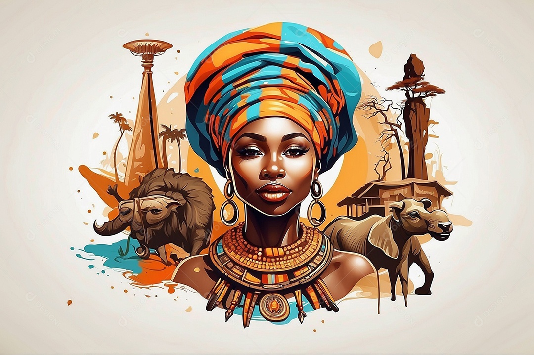 Imagem do mês da história negra com pessoas cultura africana IA generativa