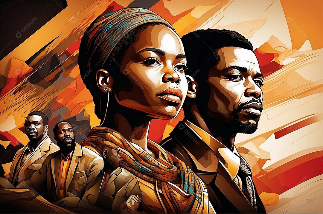 Imagem do mês da história negra com pessoas cultura africana IA generativa