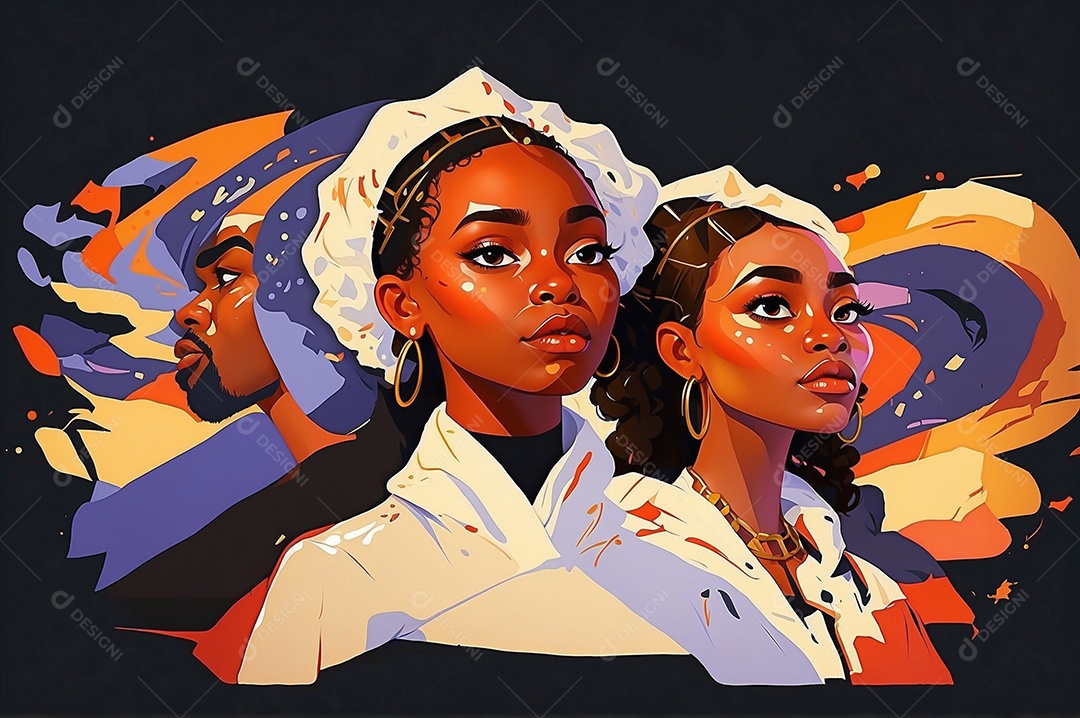 Imagem do mês da história negra com pessoas cultura africana IA generativa