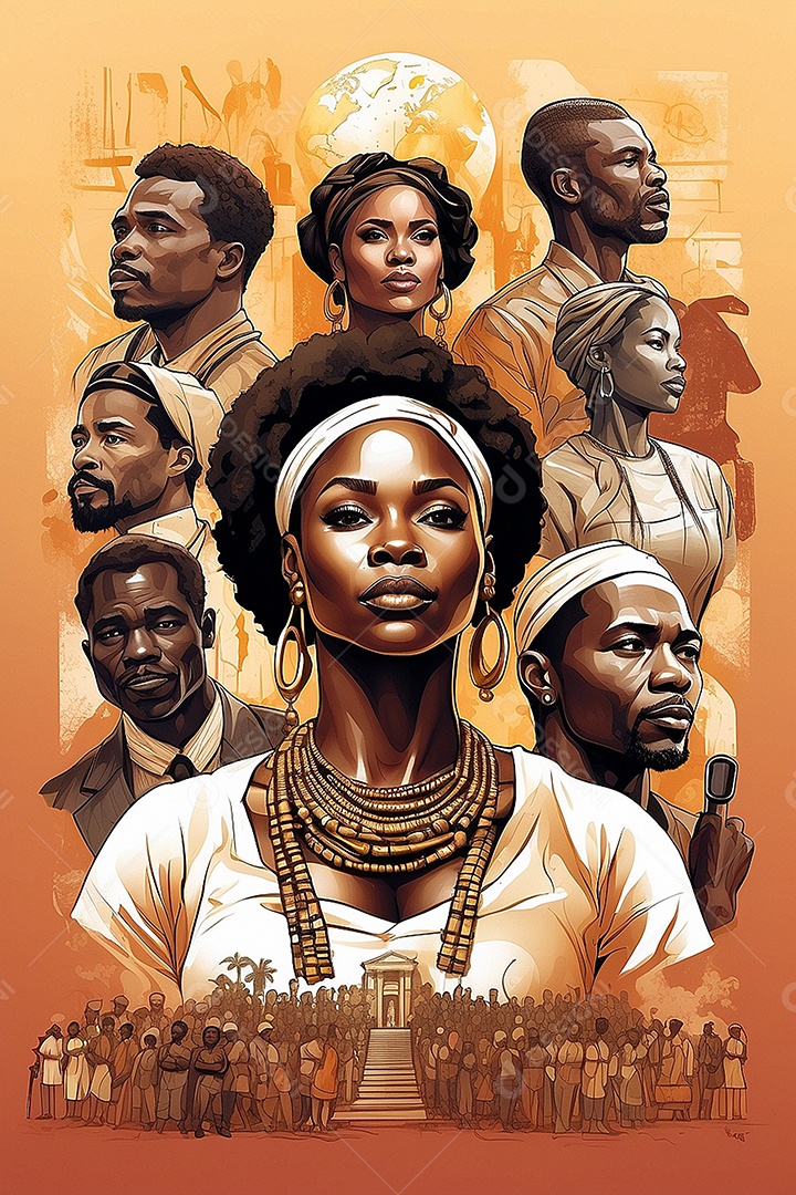 Imagem do mês da história negra com pessoas cultura africana IA generativa