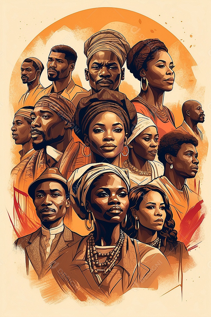 Imagem do mês da história negra com pessoas cultura africana IA generativa