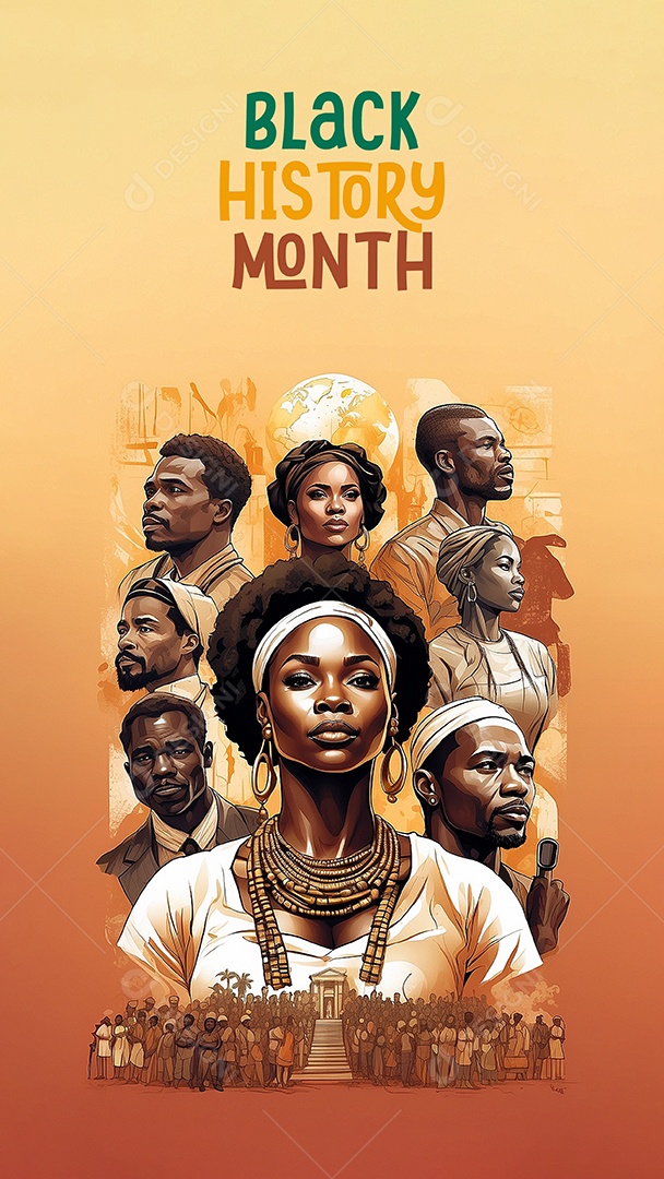 Imagem do mês da história negra com pessoas cultura africana IA generativa