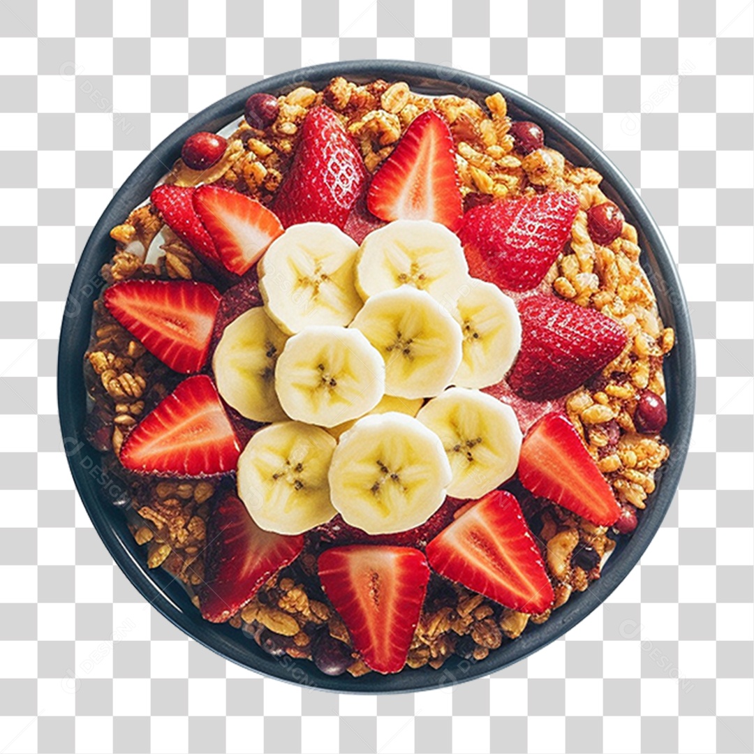 Pote de Açaí com Frutas PNG Transparente