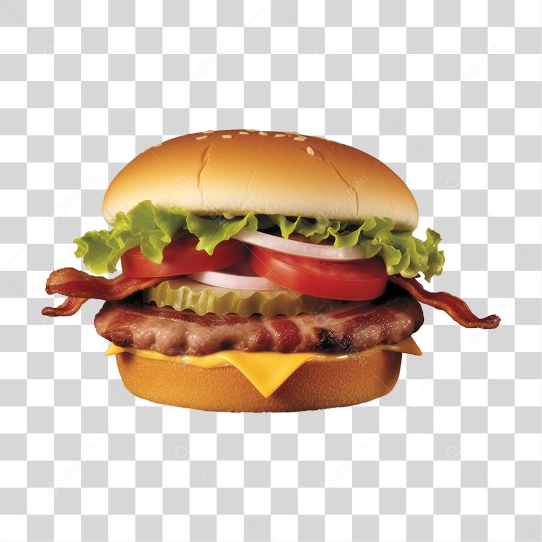 Lanche Hambúrguer PNG Transparente