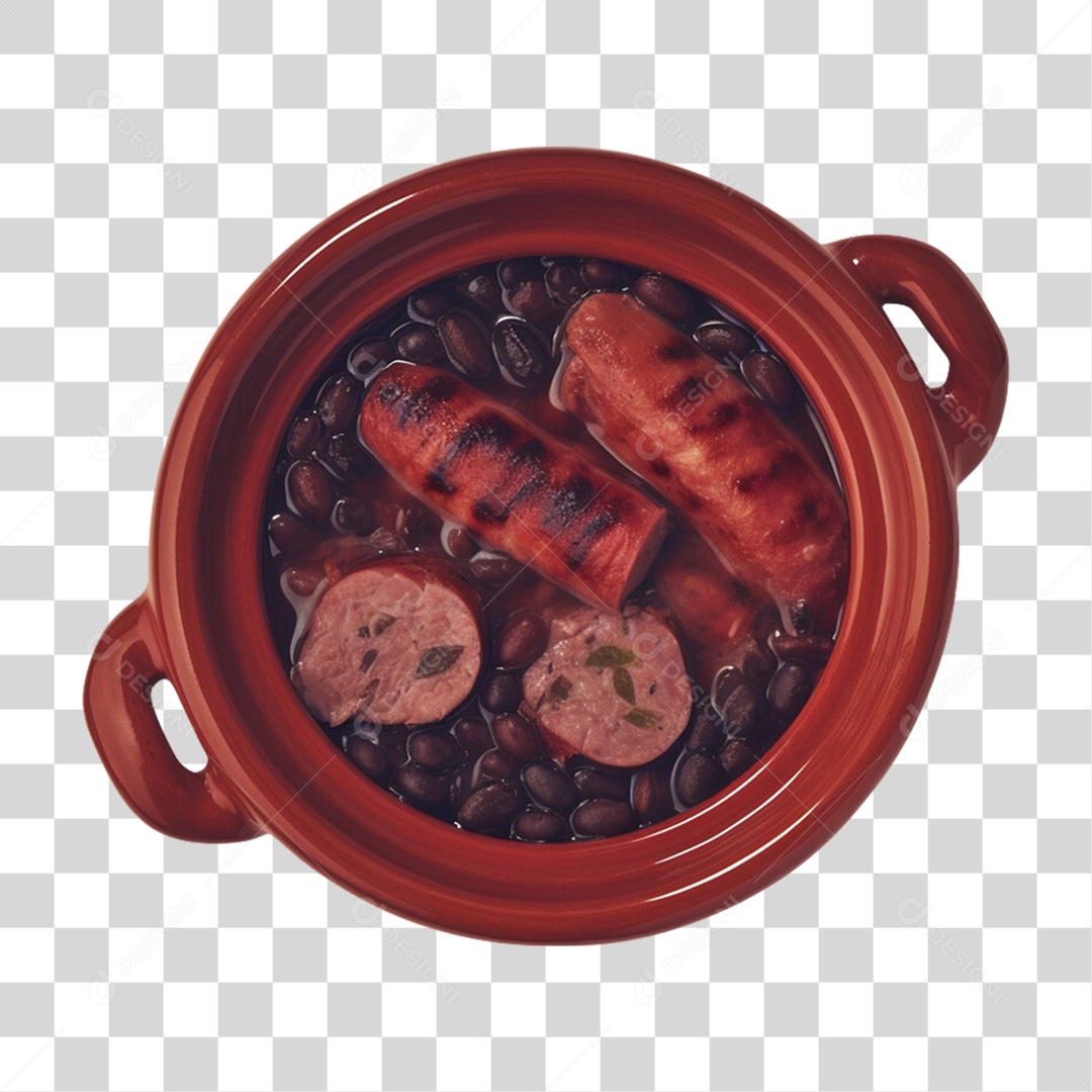 Panela de Barro com Feijoada PNG Transparente