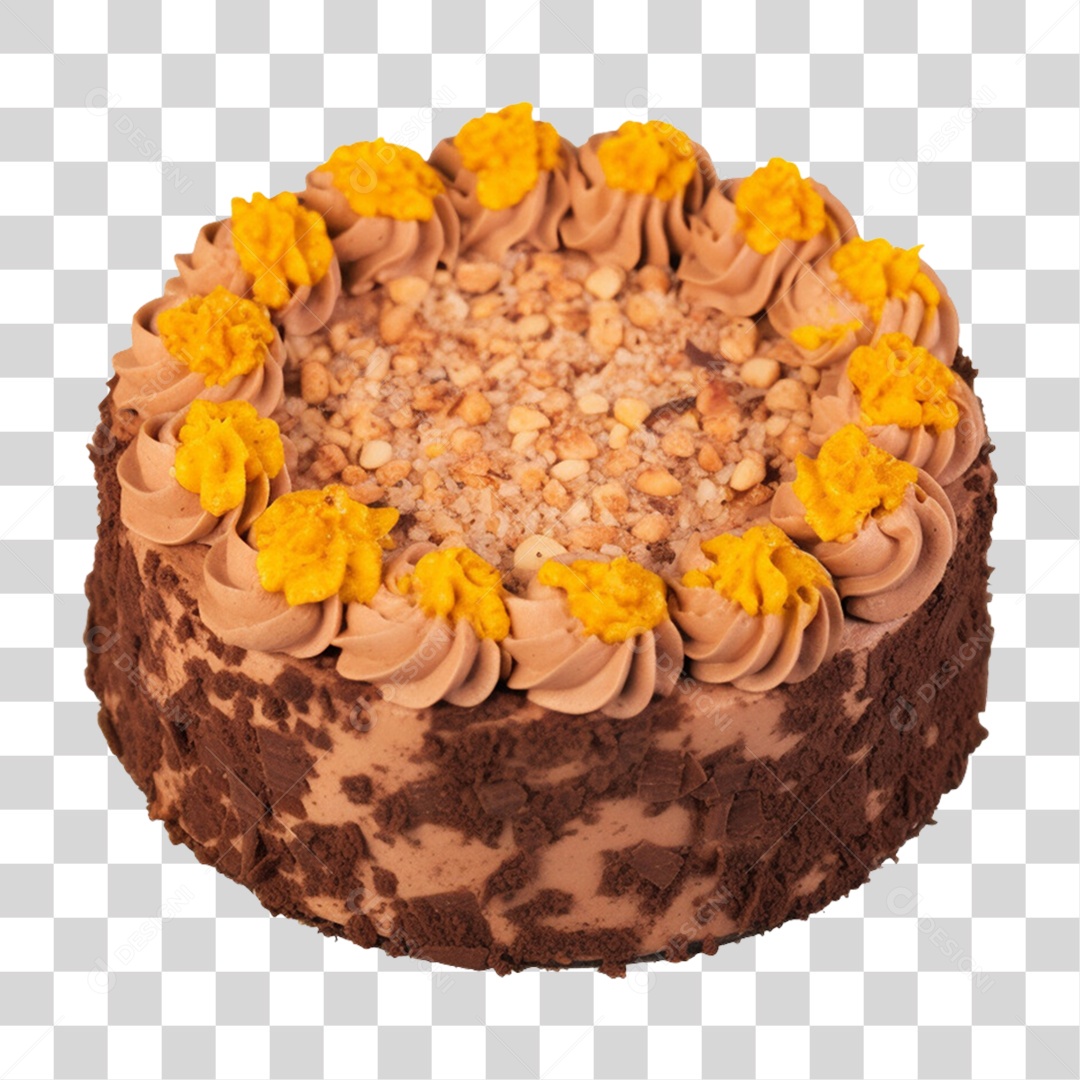 Bolo Confeitado com Cobertura PNG Transparente