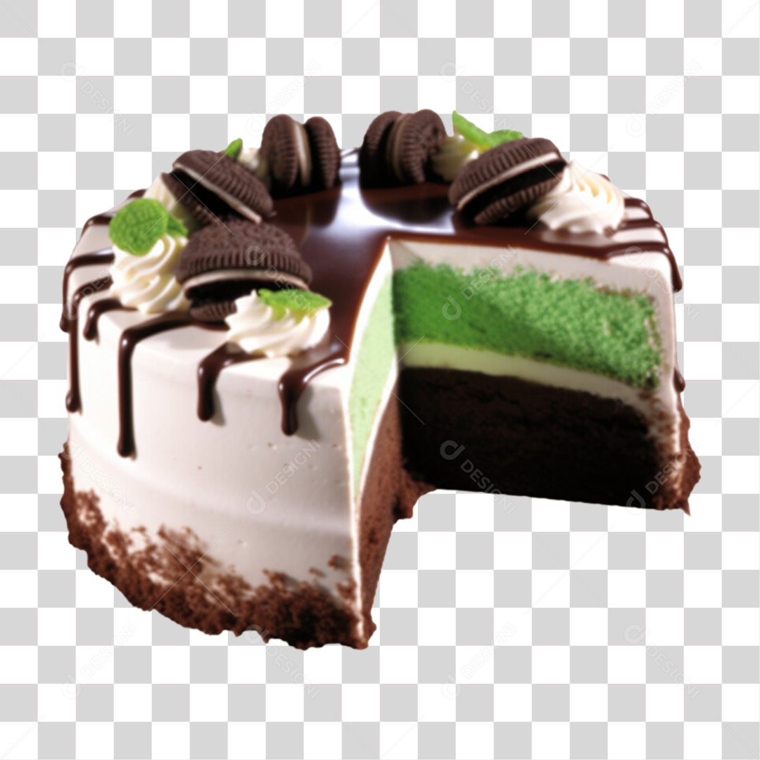 Bolo Confeitado com Cobertura PNG Transparente