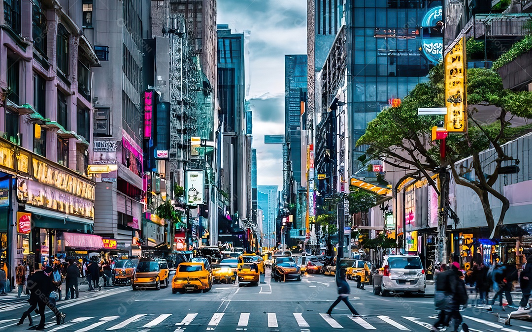 Cidade com arranha céus escala generativa de baixa resolução