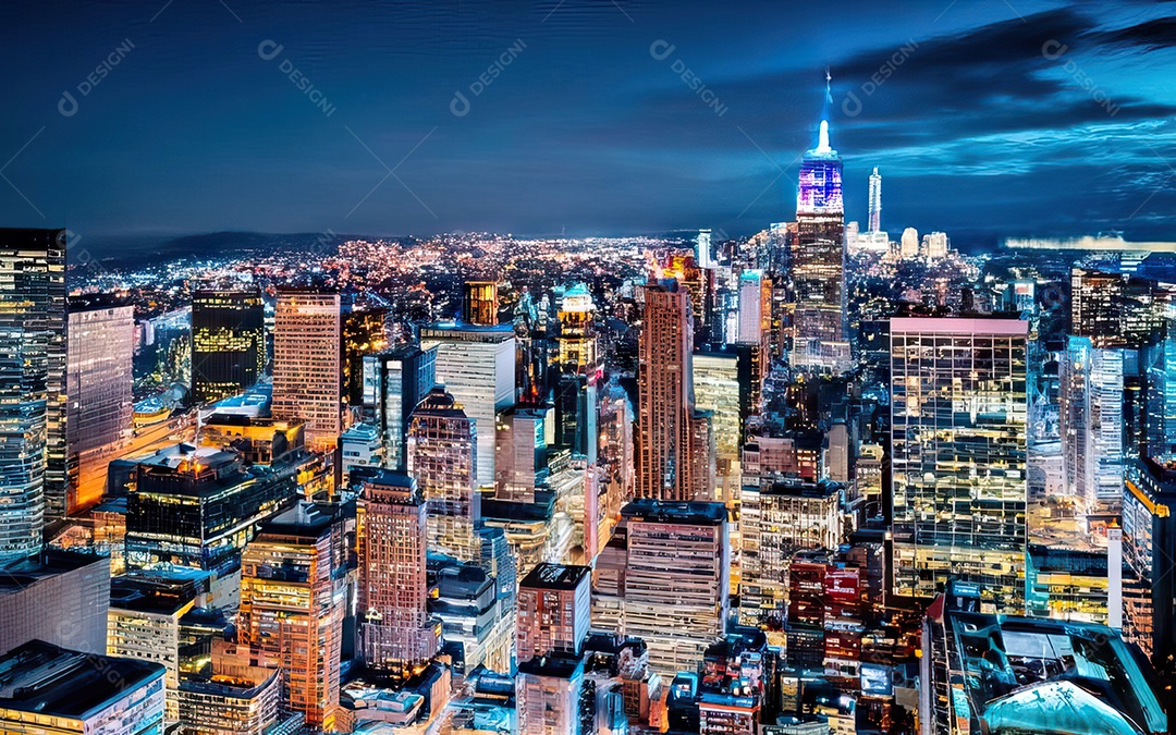 Cidade com arranha céus escala generativa de baixa resolução