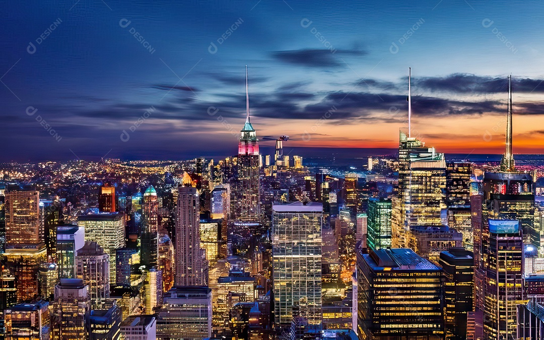 Cidade com arranha céus escala generativa de baixa resolução