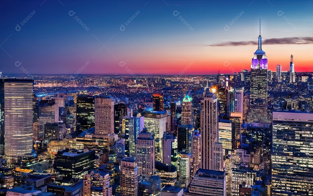 Cidade com arranha céus escala generativa de baixa resolução