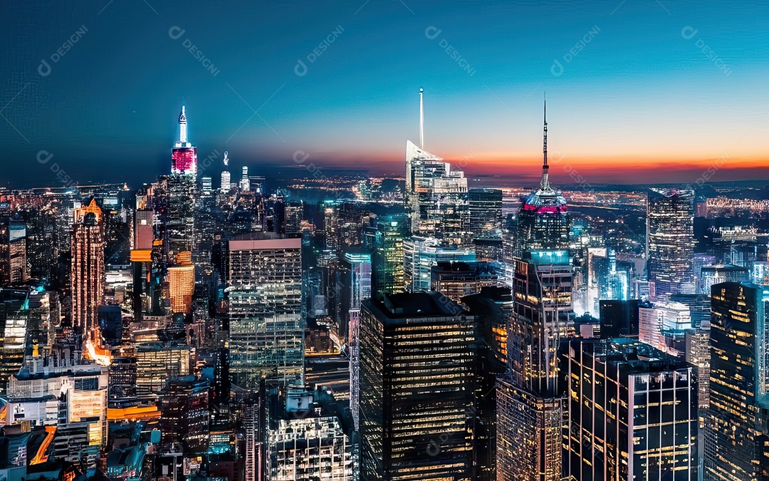 Cidade com arranha céus escala generativa de baixa resolução