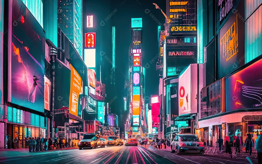 Cidade com arranha céus escala generativa de baixa resolução