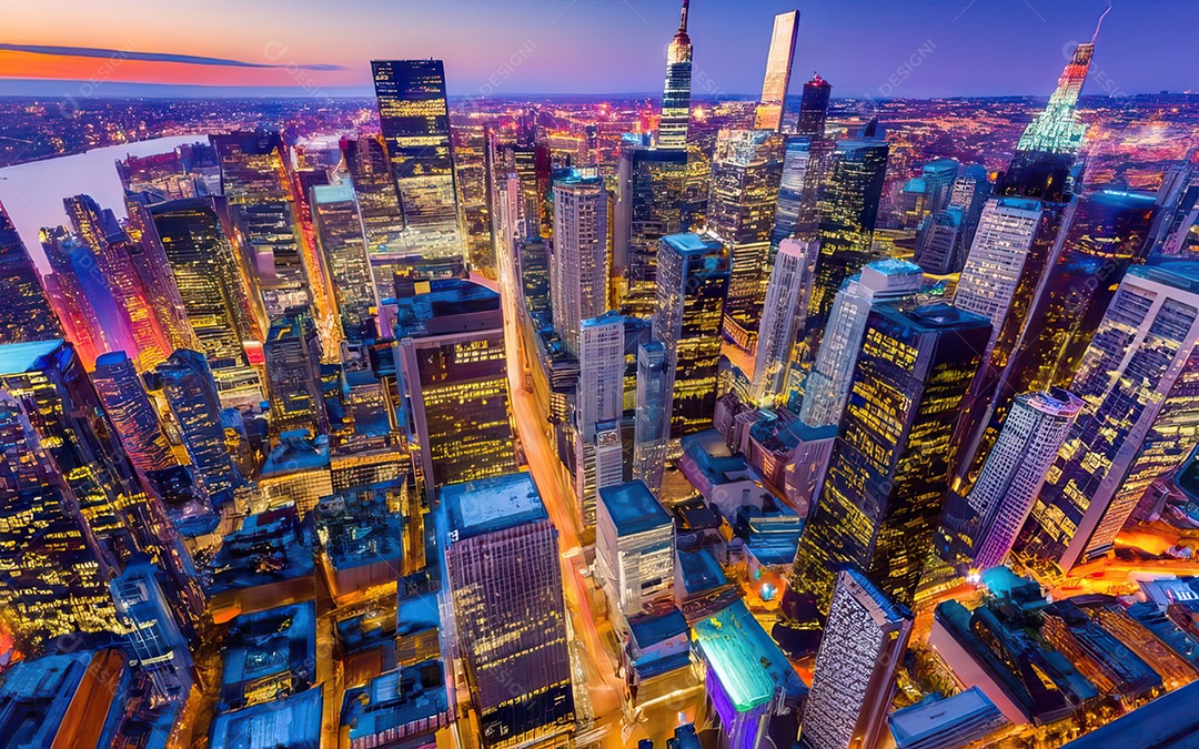 Cidade com arranha céus escala generativa de baixa resolução