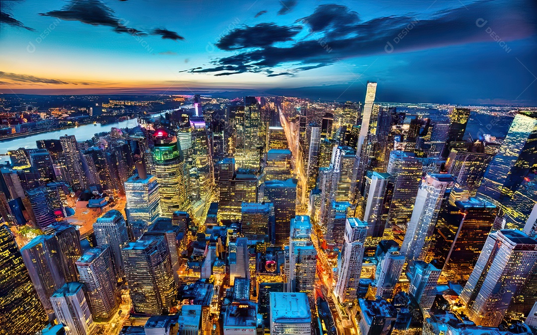 Cidade com arranha céus escala generativa de baixa resolução