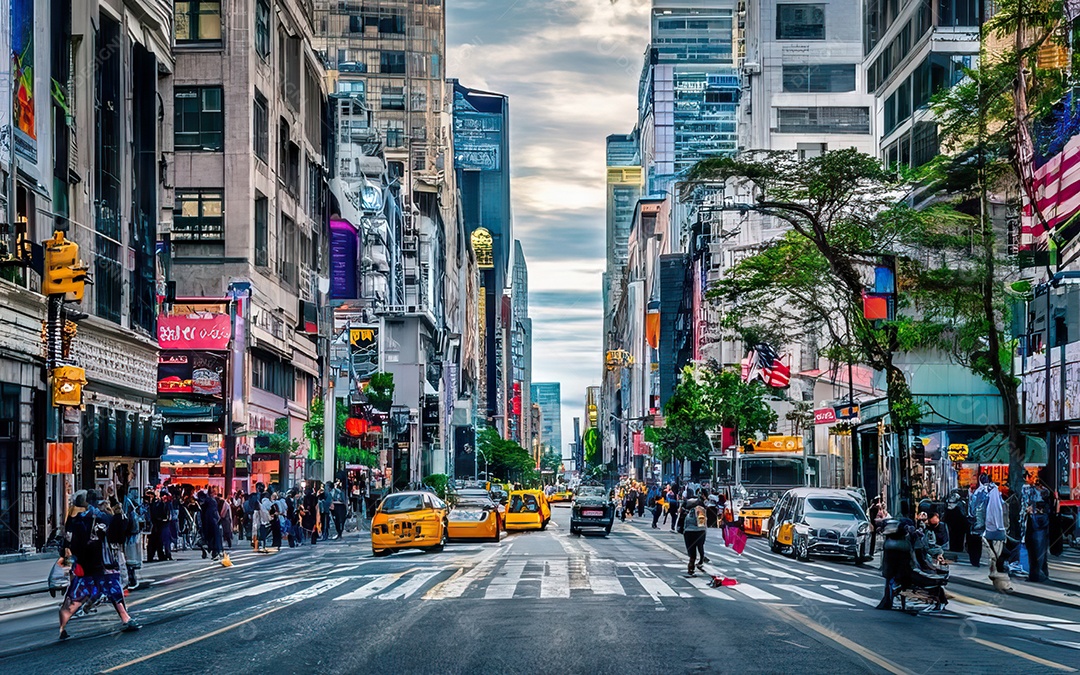 Cidade com arranha céus escala generativa de baixa resolução