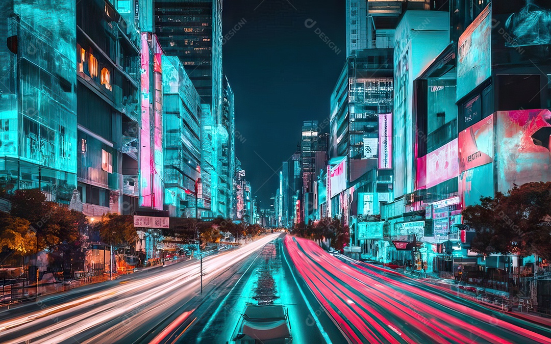 Cidade com arranha céus escala generativa de baixa resolução