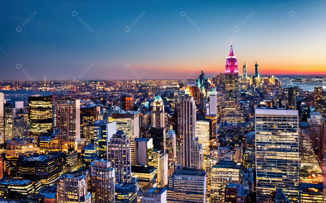 Cidade com arranha céus escala generativa de baixa resolução