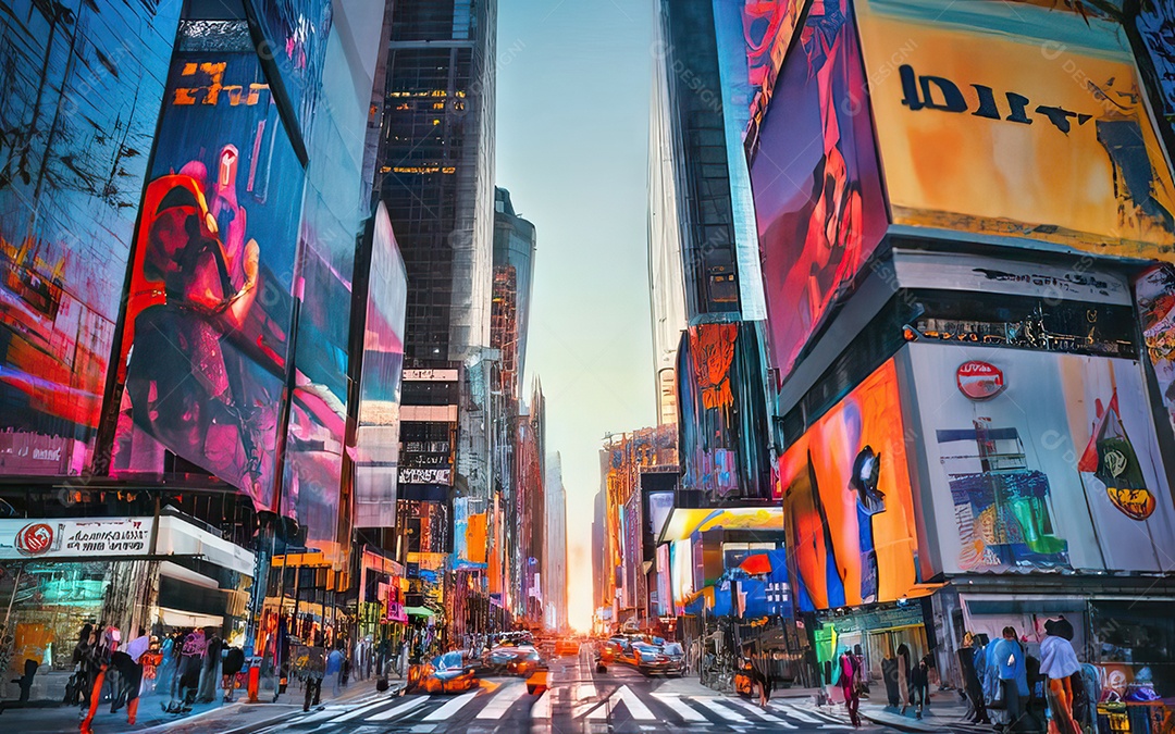 Cidade com arranha céus escala generativa de baixa resolução