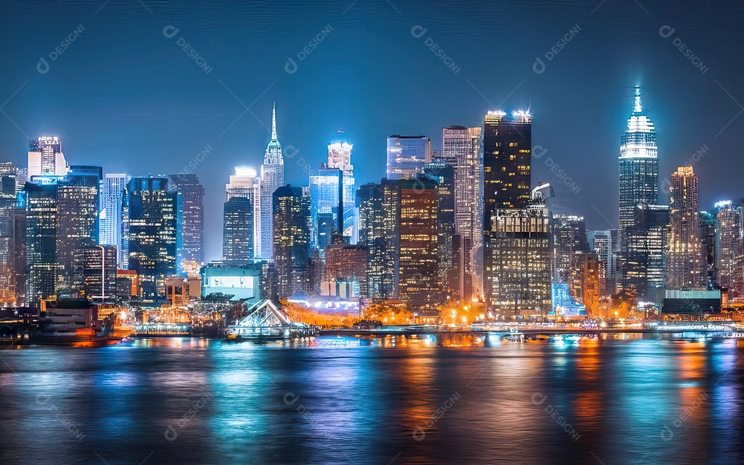 Cidade com arranha céus escala generativa de baixa resolução