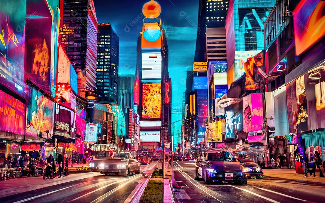 Cidade com arranha céus escala generativa de baixa resolução