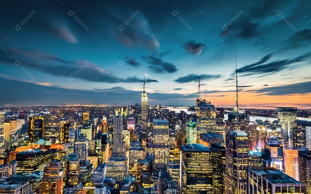 Cidade com arranha céus escala generativa de baixa resolução