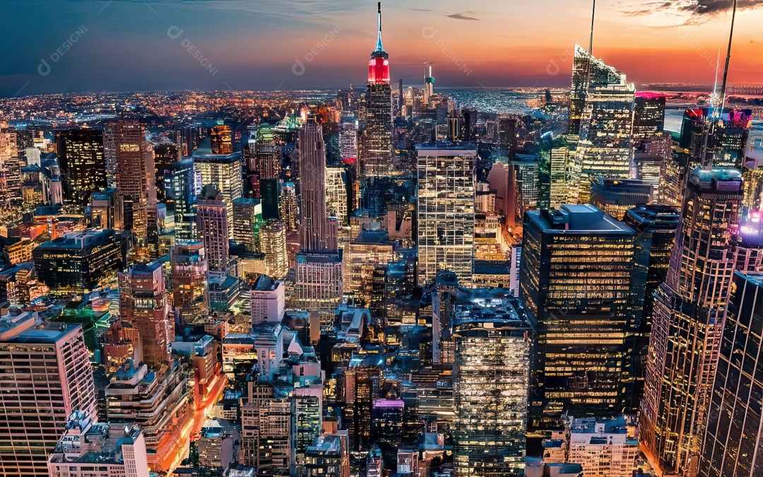 Cidade com arranha céus escala generativa de baixa resolução