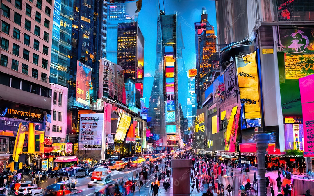 Cidade com arranha céus escala generativa de baixa resolução