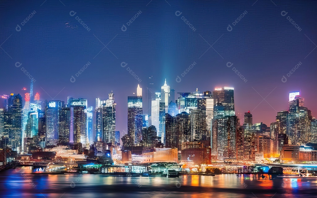 Cidade com arranha céus escala generativa de baixa resolução