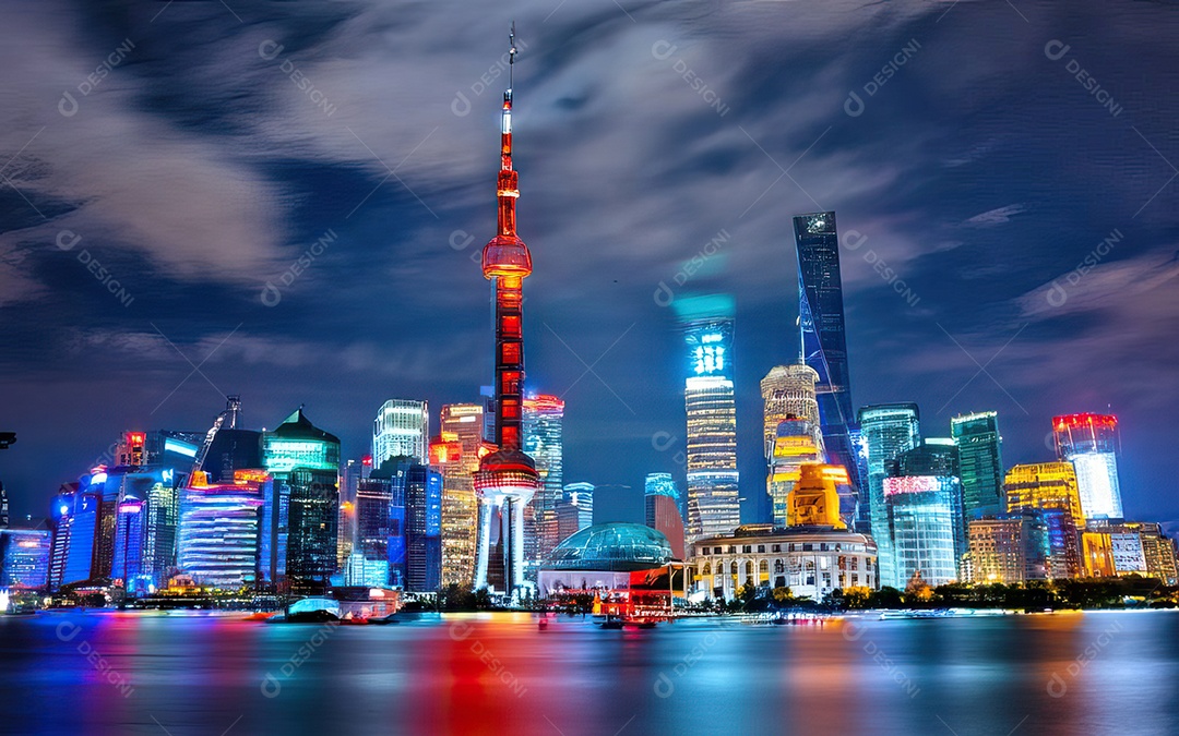 Cidade com arranha céus escala generativa de baixa resolução