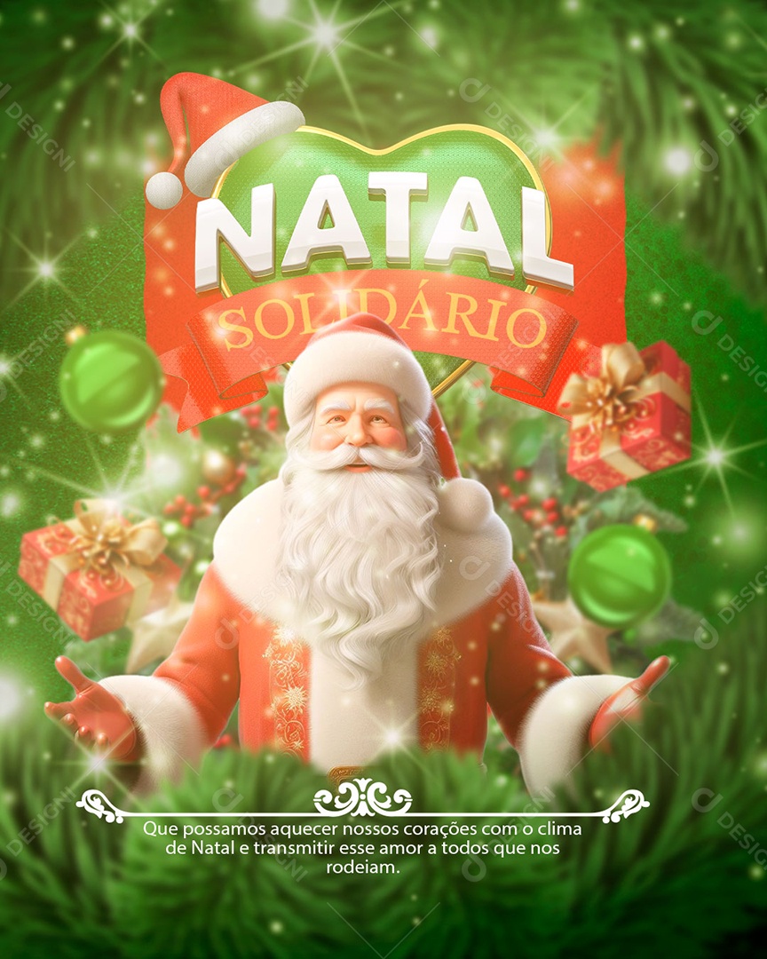 Natal Solidário Que Possamos Aquecer nossos Corações com O Clima de Natal Social Media PSD Editável