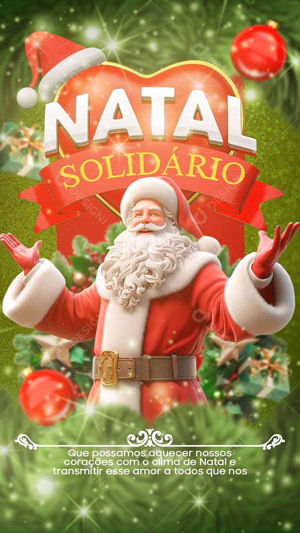Story Natal Solidário Que Possamos Aquecer nossos Corações com O Clima de Natal Social Media PSD Editável