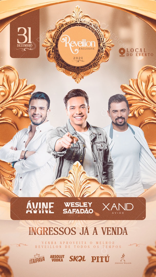 Flyer Story Réveillon Exclusive Social Media PSD Editável