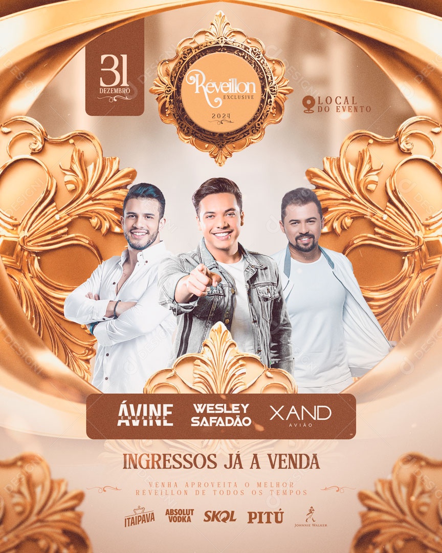 Social Media Flyer Feed Réveillon Exclusive PSD Editável