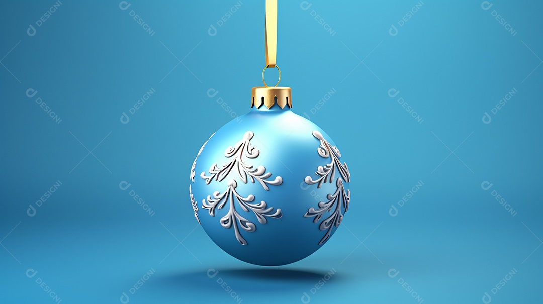 Elementos natalinos em fundo azul