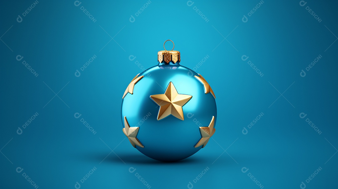 Elementos natalinos em fundo azul