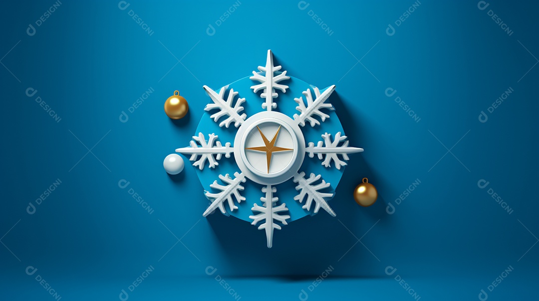 Elementos natalinos fundo azul