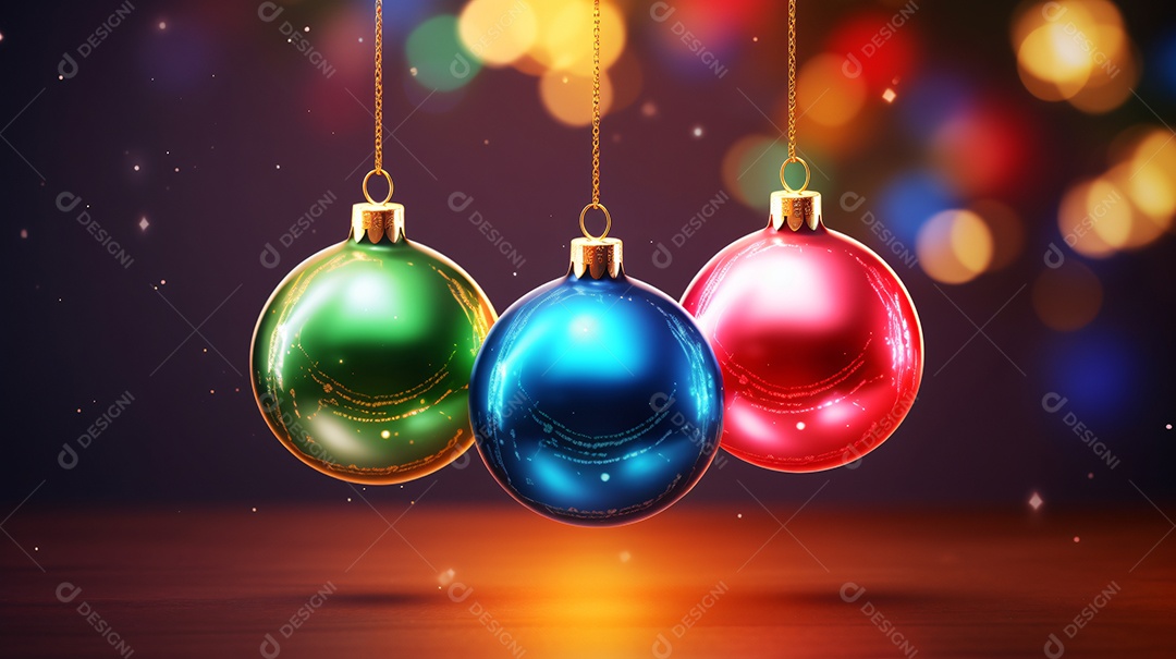 Elementos natalinos fundo colorido