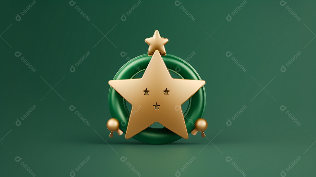 Elementos natalinos fundo verde