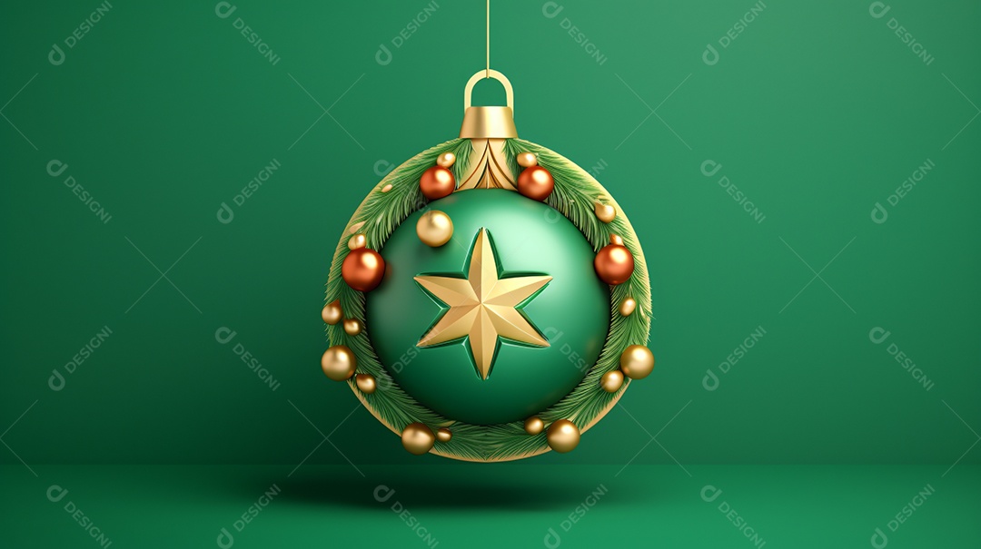 Elementos natalinos fundo verde